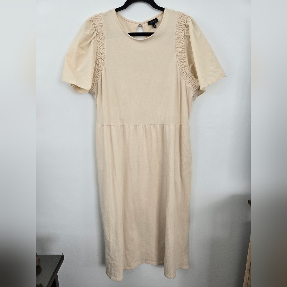 Who What Wear 100% Cotton Size XL Angel Short Sleeve Smocked Knit Dress. Boho